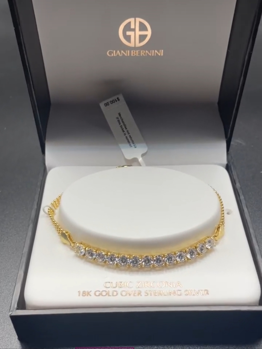 Giani Bernini 18k Gold Cubic Zirconia Station Bracelet - Picture 4 of 4